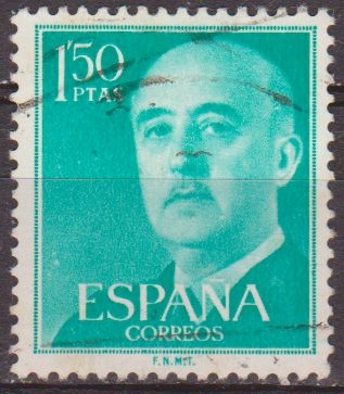 España 1955 1155 Sello º General Franco 1,50pts Timbre Espagne Spain Spagna Espana Spanje Spanien 
